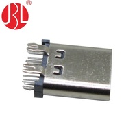 Conector USB 2.0 Tipo-C Hembra de 14 Pines USB-20C-F-02D01, DIP Vertical, para Montaje en PCB, Uso Industrial