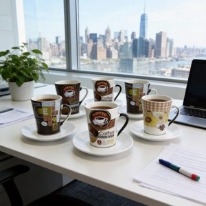 Artículos para el Hogar al por Mayor, Marca HARVIT, Origen Hunan, Tazas y Platillos de Cerámica para Té y Capuchino con Diseño Novedoso, en Caja con Ventana - Product Image 4