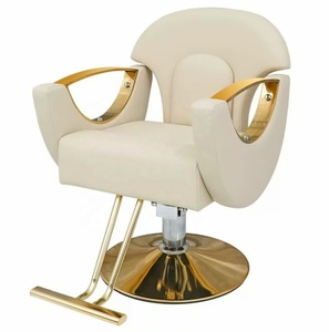 Ensemble de mobilier de luxe pour salon de coiffure et de beauté, blanc, or, noir, avec fauteuil de shampoing, chaise d'attente et miroir, équipement de salon en promotion - Product Image 5