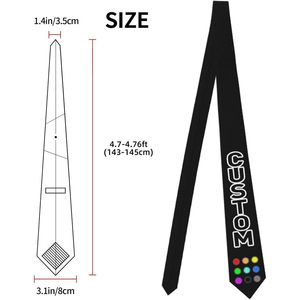 Cravate unisexe personnalisée AUBEID avec photo ou texte pour un cadeau de fête des pères pour papa ou mari - Product Image 4