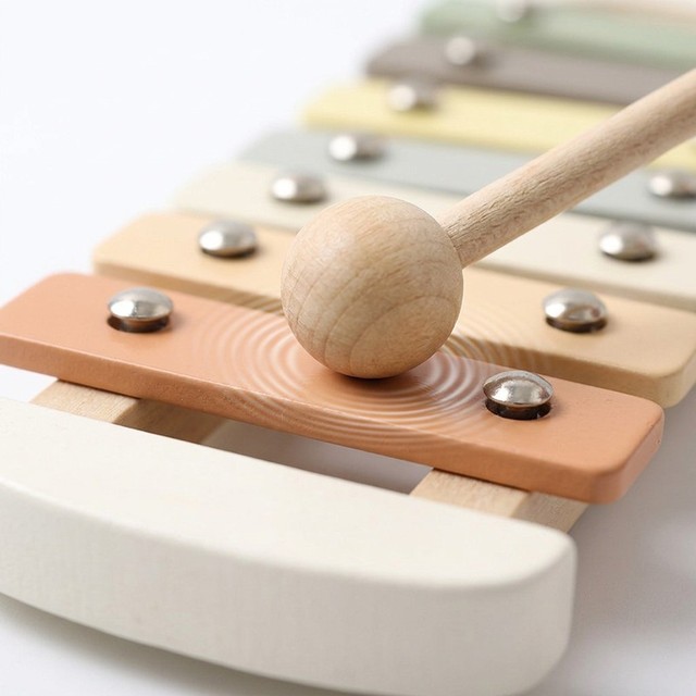 Durable 8 Note Wooden Xylophone for Kids Educational Rainbow Musical Instrument Percussion Toy for Preschool Education