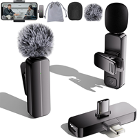 Microphone cravate sans fil double 3-en-1 pour téléphone et appareil photo – Micro portable pour interviews, vlogs, YouTube, TikTok et création de contenu