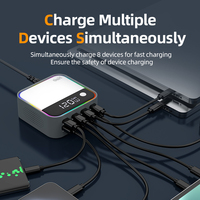 Chargeur rapide USB C GaN 200W, station de charge de bureau à 8 ports pour ordinateur portable, téléphone, tablette, montre connectée