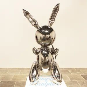 Chuyên Nghiệp Trang Trí Nội Thất Jeff Koons Thép Không Gỉ Rabbit Điêu Khắc