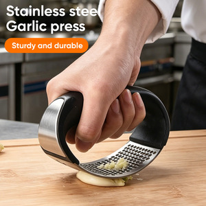 Manual Garlic Press Rocker <b>Silicone</b> Handle Garlic Crusher Mincer Ginger Squeezer Fruit & Vegetable <b>Tools</b> for Kitchen - Product Image 1