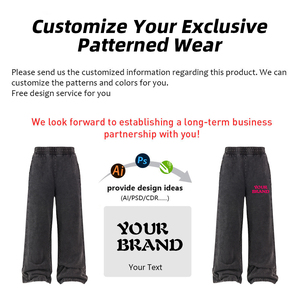 กางเกงวินเทจผู้ชายแบบไม่มีเชือกผูกเอว ผ้าฝ้ายย้อมบาติกแบบดิสเทรส แต่งผ้าปะติดปะต่อ ทรงขากระบอก เอวยางยืด ซักแบบสโนว์วอช ด้านหน้าเรียบ - Product Image 4