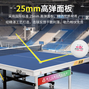 Mesa de Tenis de Mesa Double Fish 233 Edición Juegos Nacionales, Mesa de Competición Estándar para Interiores con Ruedas y Red - Product Image 4