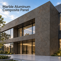 Panneau composite en aluminium marbré à veines fines de 4 mm, taille personnalisée, revêtement PVDF, panneau ACM pour la décoration des murs extérieurs des villas
