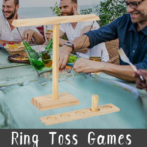 HOYE CRAFT Wooden <strong>Hook</strong> and Ring <strong>Game</strong> Wooden Ladder <strong>Hooks</strong> Party <strong>Games</strong> Wooden Ring Toss <strong>Game</strong> - Product Image 2