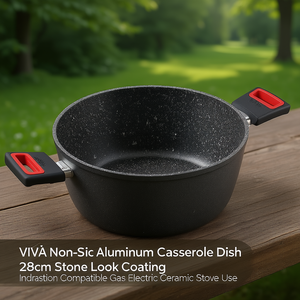 Casseruola Alluminio antiaderente (28cm) VIVÀ Grigio e Rosso 2281 - Product Image 3