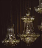 Lustre de Mariage Moderne de Luxe Doré 19/23 Lumières, Grand Lustre en Cristal Acrylique, Suspensions pour Hall d'Hôtel et Salon