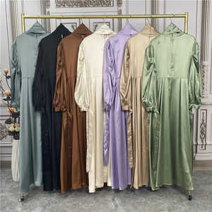 Modest Fashion Active Wear Wholesale in <strong>UK</strong> Rushed Puff Sleeve <strong>Abayas</strong> - Product Image 3