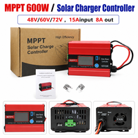 Contrôleur de charge solaire MPPT 600W, contrôleur de surtension, chargeur de batterie 48V/60V/72V, véhicule électrique, camping-car, système solaire hors réseau