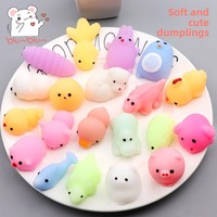 Mini jouet moelleux en forme d'animal Mochi, formes de dessins animés mignonnes assorties, jouet anti-stress pour enfants de 8 ans et plus, cadeau de fête
