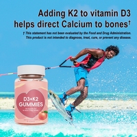 Gummies Liferio Vitamine D3 K2 pour la Densité Osseuse et la Santé Cardiaque, Saveur Pêche, Complément Quotidien de Bien-être, 60 Unités