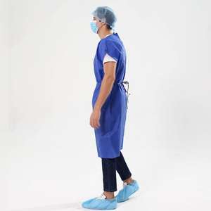 Gaun Pasien Sekali Pakai 3-lapis SMS Tanpa Lengan Seragam Pasien Rumah Sakit Klinik Nonwoven Pemeriksaan Fisik Gaun Kemoterapi - Product Image 2