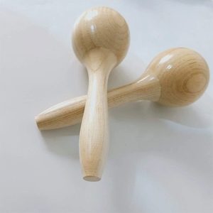 Par de maracas de madera, instrumentos musicales Orff, material didáctico para educación temprana, para educación preescolar - Product Image 3