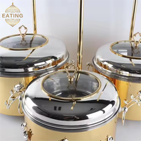 2025 Design Original chauffe-aliments conteneur chauffage par le bas luxe hôtel Restaurant utilisation famille rassemblement ensemble 6L Hot Pot ensembles