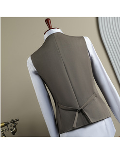 <span class=keywords><strong>Costume</strong></span> de <span class=keywords><strong>mariage</strong></span> trois pièces pour <span class=keywords><strong>homme</strong></span>, style britannique personnalisé, luxe, coupe ajustée, couleur unie, pour affaires et bureau - Product Image 5