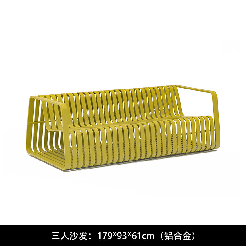 Canapé trois places (alliage d'aluminium, couleur en option)