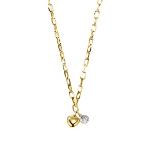 Joyería de moda al por mayor de acero inoxidable pulido 18K chapado en oro CZ en forma de corazón estilos lindos colgante collar para mujer - Product Image 6