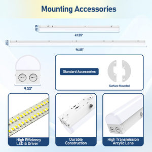Venta al por mayor de EE. UU. Accesorio de techo Batería Blanco T8 Lámpara de tubo Largo 4 pies Led Tienda Luz lineal, Etl LED Batten Strip Light - Product Image 3