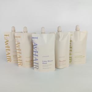 Impresión digital personalizada 250ml 500ml bolsa líquida con pico con bolsas Stand Up Hair Spa bolsa de pico ecológica - Product Image 2