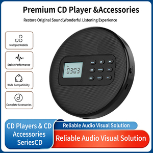 Lecteur CD portable personnalisé en usine avec écran LCD, radio FM, double haut-parleur et fonction Bluetooth pour voiture et maison - Product Image 1
