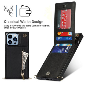 Étui de téléphone fantaisie avec fermeture éclair, portefeuille à bandoulière, lanière, étui de téléphone en cuir pour iPhone 11 12 13 pour Samsung S21, <span class=keywords><strong>2023</strong></span> - Product Image 2