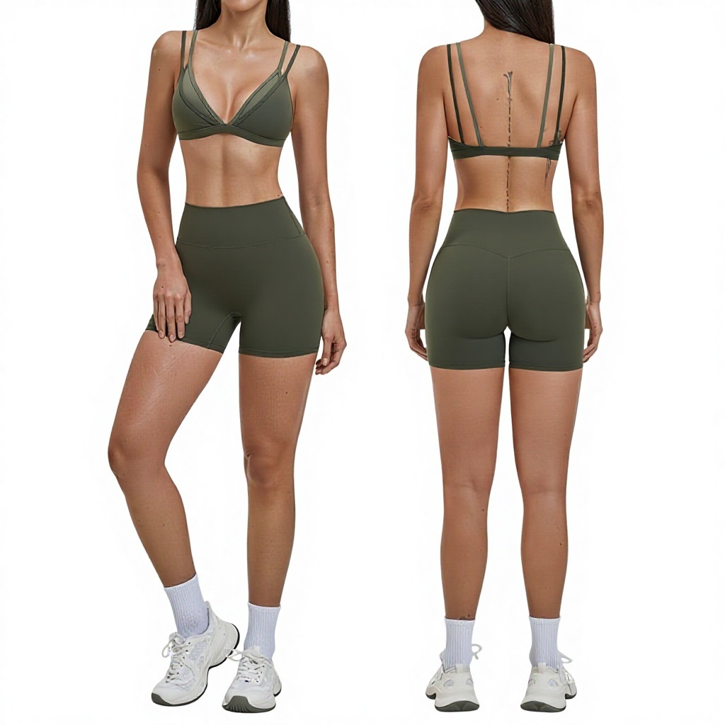 European & American Breathable Lightweight Naked Sports Suit With Front/Back Custom Logo For Yoga & Leisure Running 6116