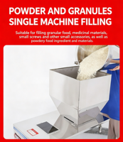 Machine de remplissage automatique de granulés et de poudres, distributeur de pesage multifonction pour riz, noix, thé, graines