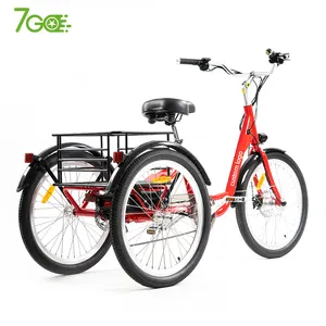 3 rodas e trike carga 350w bicicleta Shimano velocidade trike elétrico com grande Sela 7 triciclos elétricos