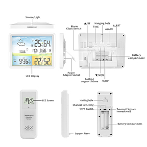 Station météo sans fil Protmex 433 Indoor Ptx-2 avec capteur de température et d'humidité extérieur - Product Image 6