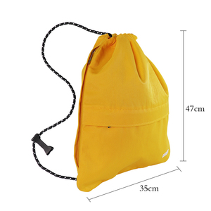 Factory School Sports Gym Kids Color Custom Logo Cotton Canvas <b>Drawstring</b> <b>Backpack</b> With Pocket Zipper - Product Image 5