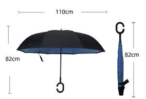Ombrello Auto Invertito a Doppio Strato Antivento con Manico a C Senza Mani e Logo Personalizzabile - Product Image 6