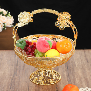 European Hollow Out Luxury Art Deco Metal Handheld Tray Carved Home Decor <b>Gift</b> - Product Image 2