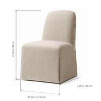Chaise de salle à manger rembourrée sans accoudoirs avec jupe longue, tissu tissé texturé, chaise d'appoint moderne et minimaliste pour salle à manger
