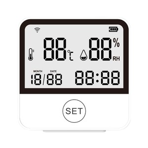 Humidity Sensor Wireless <b>Digital</b> Thermometer Hygrometer Indoor Outdoor Temperature Monitor With Alarm And <b>Clock</b> Display - Product Image 1