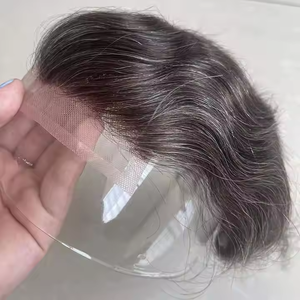 Prothèse capillaire pour homme en cheveux naturels, style base entièrement en dentelle, ondulation naturelle - Product Image 1