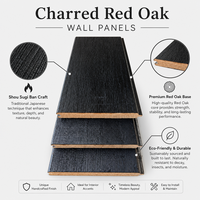 Panneaux muraux en chêne rouge Shou Sugi Ban en gros, revêtement en bois carbonisé, bois de construction massif pour l'architecture commerciale