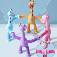 Tube Fidget jouet girafe Tube télescopique ventouse tuyau télescopique éducatif dessin animé Puzzle Parent enfant interactif
