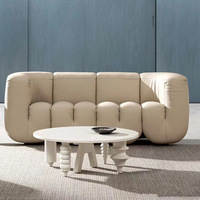 Ensemble de canapés modulaires en cuir modernes, canapé sectionnel capitonné haut de gamme pour salon de luxe, hôtel