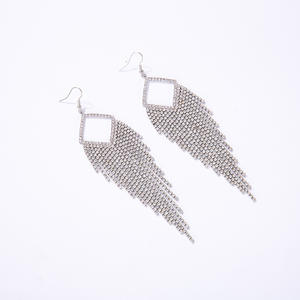 Pendientes de circonita chapados en oro de 14 quilates, aleación de zinc, borla geométrica, regalo romántico para mujer, joyería ADL023 - Product Image 1