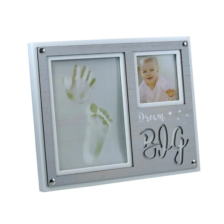 Bebé de impresión de la mano y la huella Kit de marco de 12 meses de marco de la foto del bebé