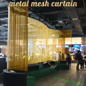 Rèm Lưới Kim Loại Màu Vàng Trang Trí Rèm Lưới Dây Kim Loại Cho Thiết Kế Nội Thất - Product Image 5