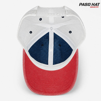 Gorra Trucker de Malla de Sarga Lavada de 6 Paneles con Logotipo Personalizado, Parche de Cuero, Estilo Vintage, Gorra de Béisbol con Cierre Ajustable
