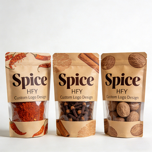 Sacs <span class=keywords><strong>d</strong></span>'emballage alimentaire à fermeture éclair avec fenêtre transparente pour <span class=keywords><strong>épices</strong></span> en poudre, impression personnalisée du logo - Product Image 6