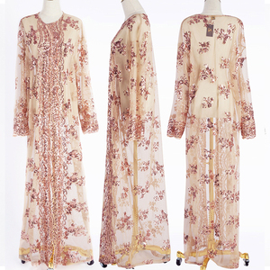 TONGYANG Abaya Dubai lusso paillettes di alta classe abito musulmano ricamo pizzo Ramadan caftano Islam Kimono turco Eid <span class=keywords><strong>Mubarak</strong></span> - Product Image 5