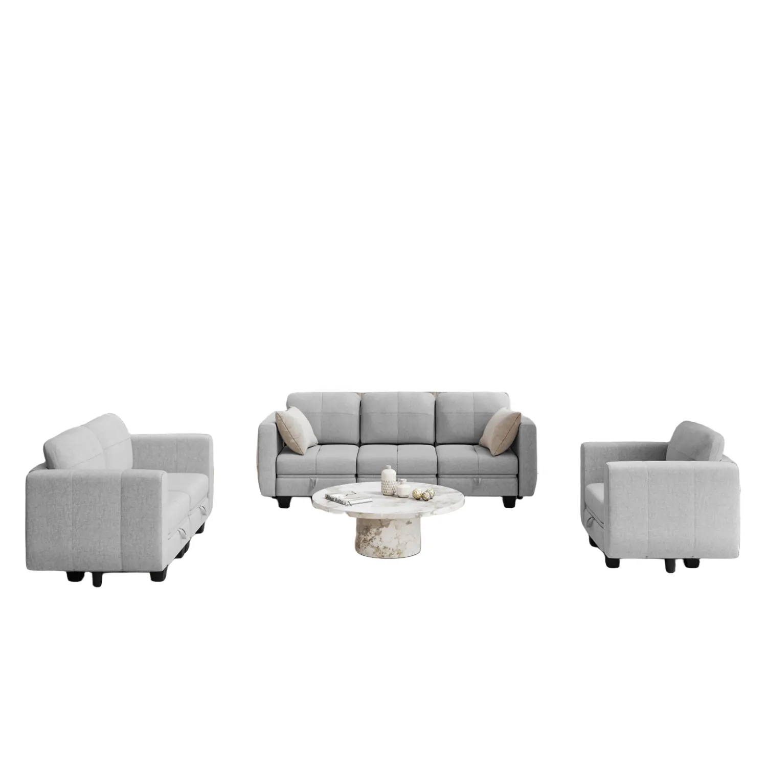 Hiện đại Modular ghế loveseat sofa Set với lưu trữ cho phòng khách sử dụng