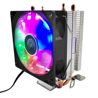 Refroidisseur de processeur de bureau Rgb ventilateur de refroidissement Air Cpu refroidisseur Argb 4Pin double ventilateur avec 2 caloducs 1200 1366 775 processeur radiateur dissipateur thermique